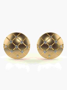 Valanova - Sterling Silver Plated with Yellow Gold and Certified Lab Grown Diamond 0.14 Cts Earrings