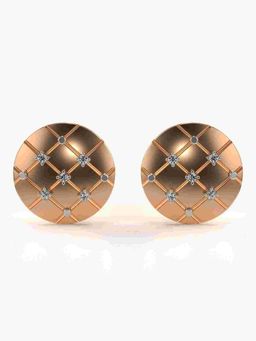 Valanova - Sterling Silver Plated with Rose Gold and Certified Lab Grown Diamond 0.14 Cts Earrings