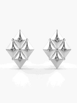 Valanova - Sterling Silver Plated with White Gold and Certified Lab Grown Diamond 0.11 Cts Earrings