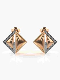 Valanova - Sterling Silver Plated with Rose Gold and Certified Lab Grown Diamond 0.30 Cts Earrings