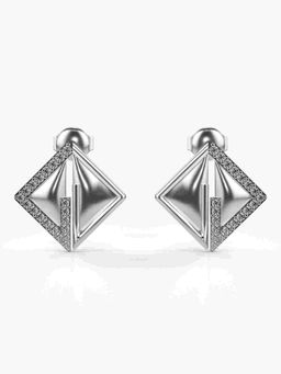 Valanova - Sterling Silver Plated with White Gold and Certified Lab Grown Diamond 0.30 Cts Earrings