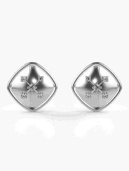 Valanova - Sterling Silver Plated with White Gold and Certified Lab Grown Diamond 0.18 Cts Earrings