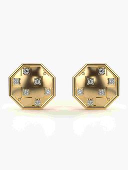 Valanova - Sterling Silver Plated with Yellow Gold and Certified Lab Grown Diamond 0.26 Cts Earrings