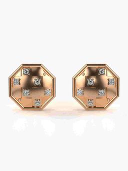Valanova - Sterling Silver Plated with Rose Gold and Certified Lab Grown Diamond 0.26 Cts Earrings