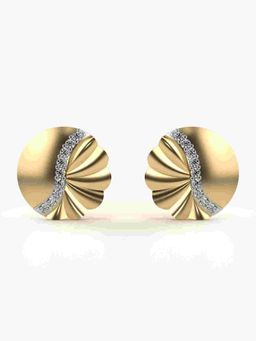 Valanova - Sterling Silver Plated with Yellow Gold and Certified Lab Grown Diamond 0.25 Cts Earrings