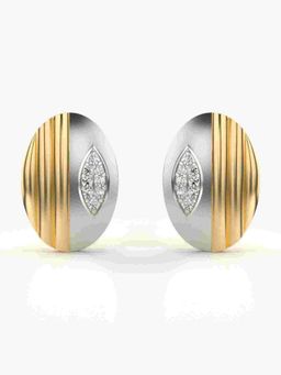 Valanova - Sterling Silver Plated with Yellow Gold and Certified Lab Grown Diamond 0.13 Cts Earrings