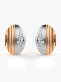 Valanova - Sterling Silver Plated with Rose Gold and Certified Lab Grown Diamond 0.13 Cts Earrings