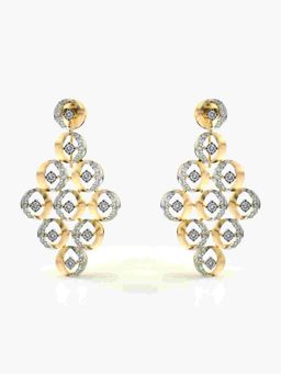 Valanova - Sterling Silver Plated with Yellow Gold and Certified Lab Grown Diamond 1.32 Cts Earrings