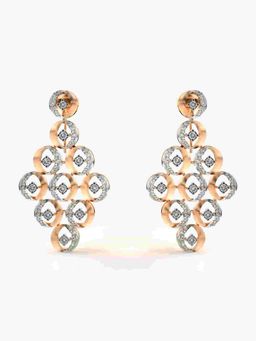 Valanova - Sterling Silver Plated with Rose Gold and Certified Lab Grown Diamond 1.32 Cts Earrings