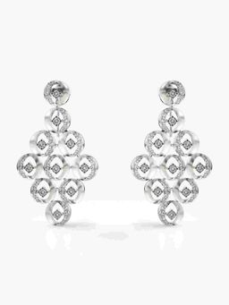 Valanova - Sterling Silver Plated with White Gold and Certified Lab Grown Diamond 1.32 Cts Earrings