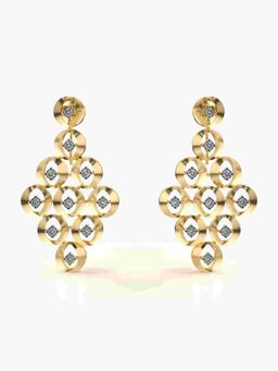 Valanova - Sterling Silver Plated with Yellow Gold and Certified Lab Grown Diamond 0.44 Cts Earrings