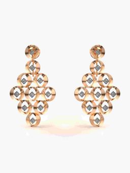 Valanova - Sterling Silver Plated with Rose Gold and Certified Lab Grown Diamond 0.44 Cts Earrings