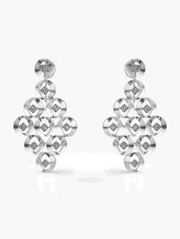 Valanova - Sterling Silver Plated with White Gold and Certified Lab Grown Diamond 0.44 Cts Earrings