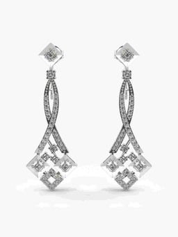 Valanova - Sterling Silver Plated with White Gold and Certified Lab Grown Diamond 0.71 Cts Earrings