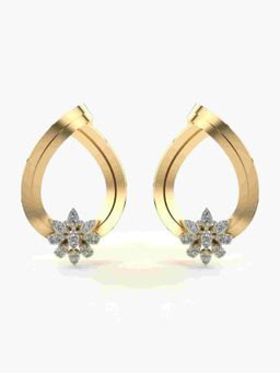 Valanova - Sterling Silver Plated with Yellow Gold and Certified Lab Grown Diamond 0.35 Cts Earrings