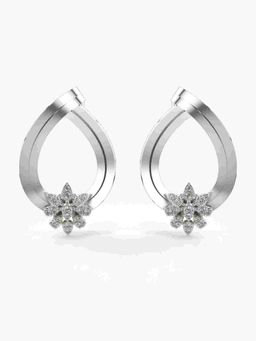 Valanova - Sterling Silver Plated with White Gold and Certified Lab Grown Diamond 0.35 Cts Earrings