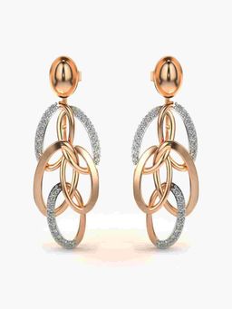 Valanova - Sterling Silver Plated with Rose Gold and Certified Lab Grown Diamond 0.49 Cts Earrings