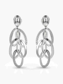 Valanova - Sterling Silver Plated with White Gold and Certified Lab Grown Diamond 0.49 Cts Earrings