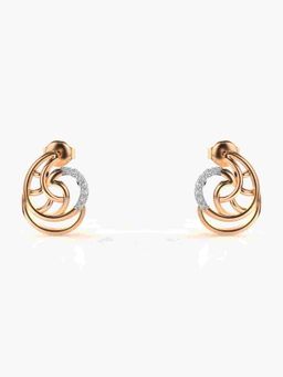 Valanova - Sterling Silver Plated with Rose Gold and Certified Lab Grown Diamond 0.13 Cts Earrings