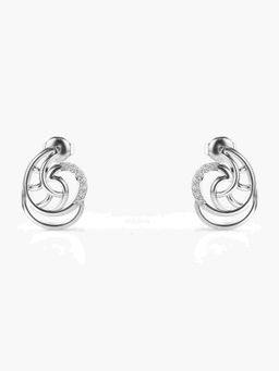 Valanova - Sterling Silver Plated with White Gold and Certified Lab Grown Diamond 0.13 Cts Earrings