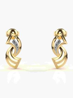 Valanova - Sterling Silver Plated with Yellow Gold and Certified Lab Grown Diamond 0.05 Cts Earrings