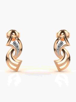 Valanova - Sterling Silver Plated with Rose Gold and Certified Lab Grown Diamond 0.05 Cts Earrings