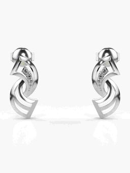 Valanova - Sterling Silver Plated with White Gold and Certified Lab Grown Diamond 0.05 Cts Earrings