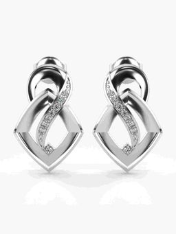 Valanova - Sterling Silver Plated with White Gold and Certified Lab Grown Diamond 0.12 Cts Earrings
