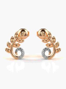 Valanova - Sterling Silver Plated with Rose Gold and Certified Lab Grown Diamond 0.07 Cts Earrings