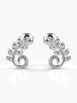 Valanova - Sterling Silver Plated with White Gold and Certified Lab Grown Diamond 0.07 Cts Earrings