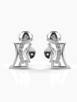Valanova - Sterling Silver Plated with White Gold and Certified Lab Grown Diamond 0.12 Cts Earrings