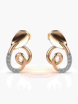 Valanova - Sterling Silver Plated with Rose Gold and Certified Lab Grown Diamond 0.12 Cts Earrings