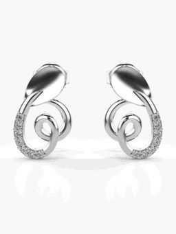 Valanova - Sterling Silver Plated with White Gold and Certified Lab Grown Diamond 0.12 Cts Earrings