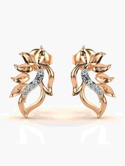 Valanova - Sterling Silver Plated with Rose Gold and Certified Lab Grown Diamond 0.08 Cts Earrings