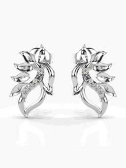 Valanova - Sterling Silver Plated with White Gold and Certified Lab Grown Diamond 0.08 Cts Earrings
