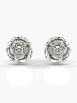 Valanova - Sterling Silver Plated with White Gold and Certified Lab Grown Diamond 0.10 Cts Earrings