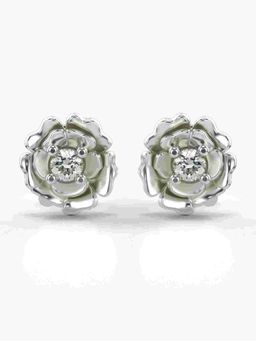 Valanova - Sterling Silver Plated with White Gold and Certified Lab Grown Diamond 0.19 Cts Earrings
