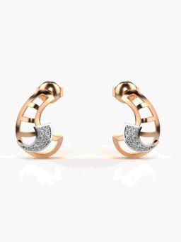 Valanova - Sterling Silver Plated with Rose Gold and Certified Lab Grown Diamond 0.13 Cts Earrings