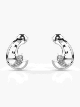 Valanova - Sterling Silver Plated with White Gold and Certified Lab Grown Diamond 0.13 Cts Earrings