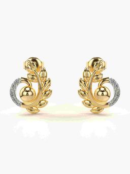 Valanova - Sterling Silver Plated with Yellow Gold and Certified Lab Grown Diamond 0.12 Cts Earrings