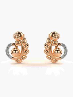 Valanova - Sterling Silver Plated with Rose Gold and Certified Lab Grown Diamond 0.12 Cts Earrings