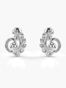 Valanova - Sterling Silver Plated with White Gold and Certified Lab Grown Diamond 0.12 Cts Earrings