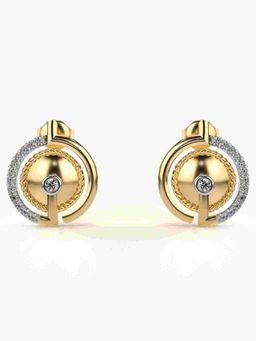 Valanova - Sterling Silver Plated with Yellow Gold and Certified Lab Grown Diamond 0.29 Cts Earrings