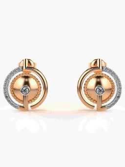 Valanova - Sterling Silver Plated with Rose Gold and Certified Lab Grown Diamond 0.29 Cts Earrings