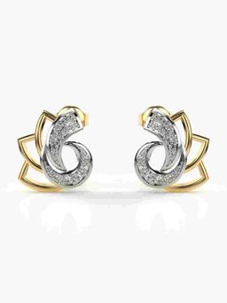 Valanova - Sterling Silver Plated with Yellow Gold and Certified Lab Grown Diamond 0.33 Cts Earrings