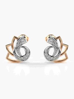 Valanova - Sterling Silver Plated with Rose Gold and Certified Lab Grown Diamond 0.33 Cts Earrings