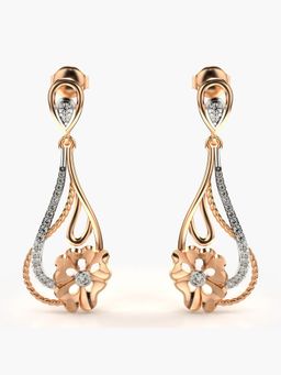 Valanova - Sterling Silver Plated with Rose Gold and Certified Lab Grown Diamond 0.29 Cts Earrings