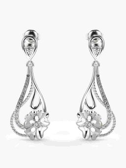 Valanova - Sterling Silver Plated with White Gold and Certified Lab Grown Diamond 0.29 Cts Earrings