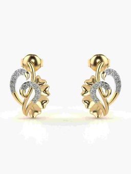 Valanova - Sterling Silver Plated with Yellow Gold and Certified Lab Grown Diamond 0.21 Cts Earrings