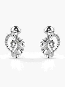 Valanova - Sterling Silver Plated with White Gold and Certified Lab Grown Diamond 0.21 Cts Earrings